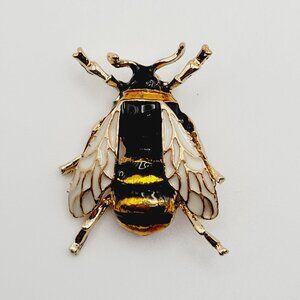 Enamel Honey Bee Brooch Pin Animal Insect Fashion Statement Piece Jewelry
